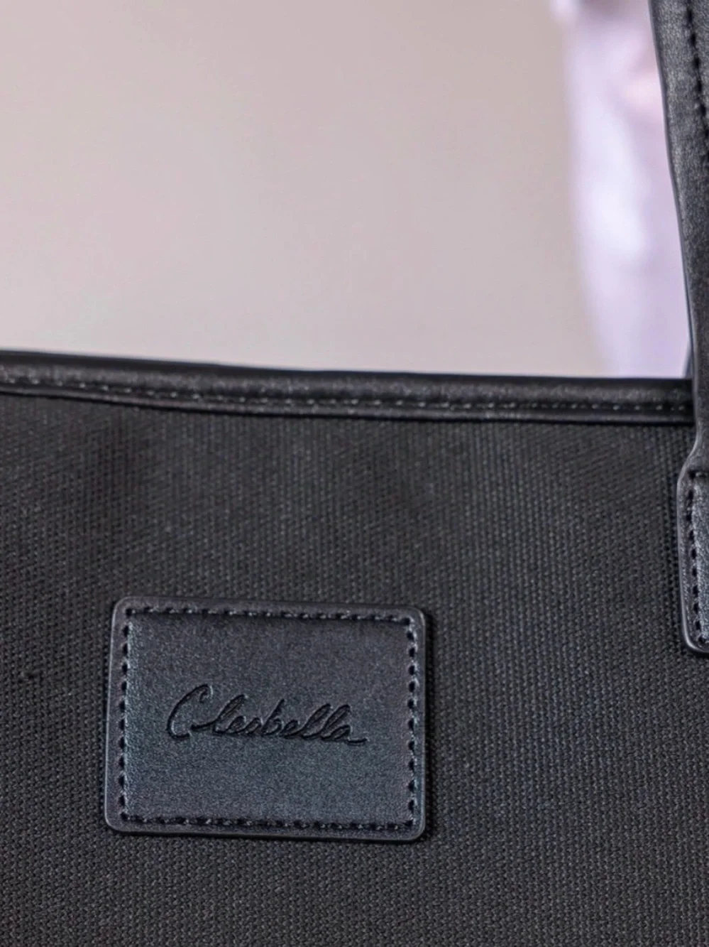 Cleobella Black Canvas Tote Bag with Leather Handles - perfect beach bag